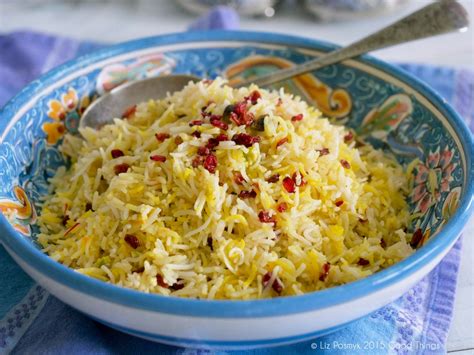 Persian rice with barberries, pistachio and saffron