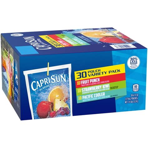 Capri Sun Flavored Juice Drink Blend with other natural flavors Variety Pack, 30 ct. Box ...