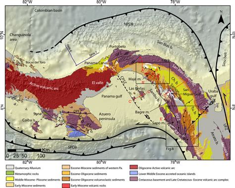 Simplified geological map of the Panama Isthmus, with the Chorotega... | Download Scientific Diagram