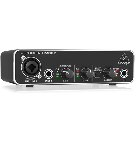 Behringer U-PHORIA UMC22 - Audiophile 2x2 USB Audio Interface with MIDAS Mic Preamplifier ...