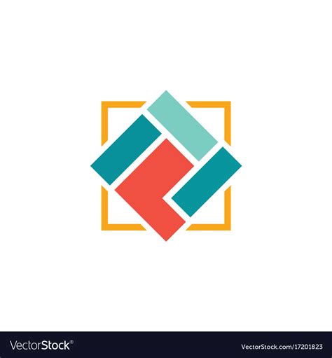 Square shape geometry logo Royalty Free Vector Image