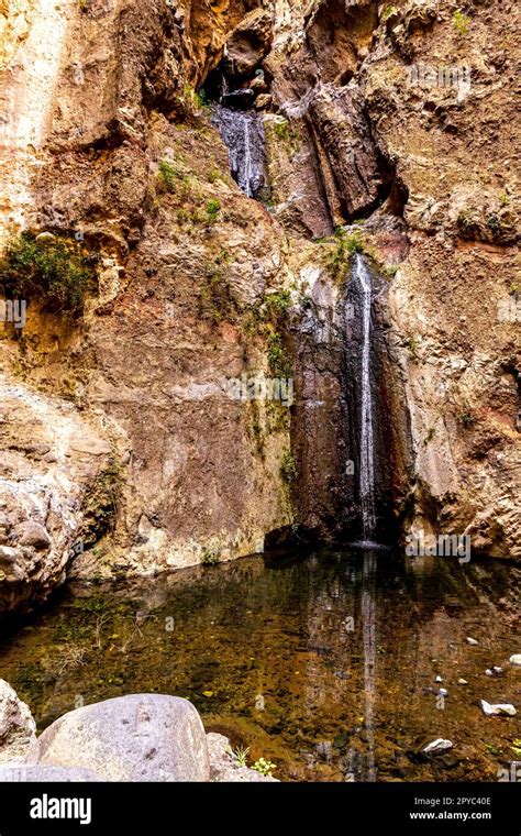 Waterfall in the Barranco del Infierno Stock Photo - Alamy