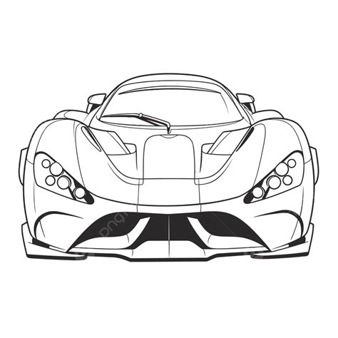 Gambar Sketsa Vektor Halaman Mewarnai Supercar Mewah, Menggambar Mobil Super, Garis Besar Mobil ...