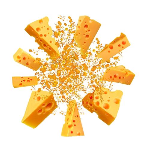 Premium Photo | Explosion of cheddar cheese slice