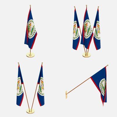 Belize Flag Pack - 3D Model by dragosburian