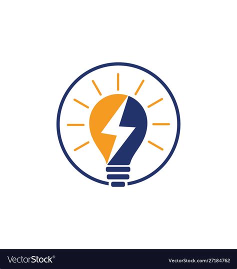 Electricity logo electric bulb and icon Royalty Free Vector