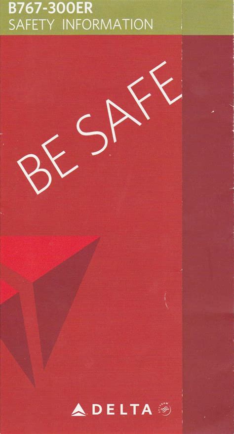 Delta Boeing B767-300ER Safety Card 2012 - The Airchive 2.0