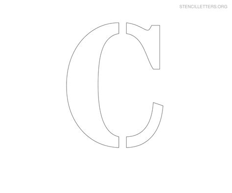 Letter C Printable Alphabet Stencil Templates - Stencil Letters Org