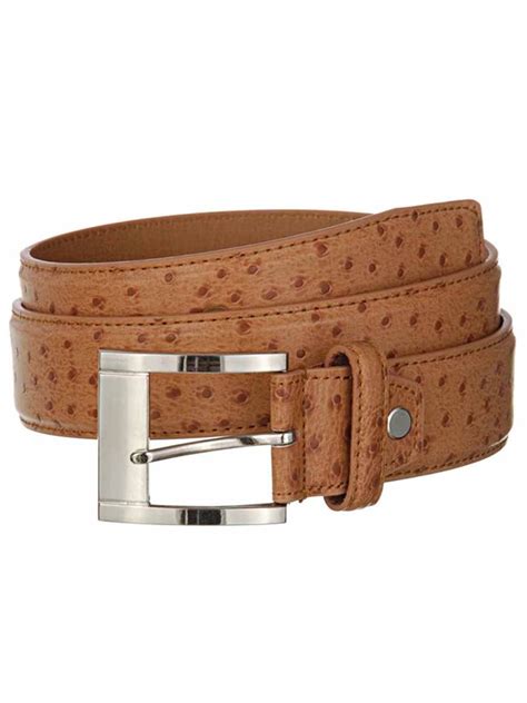 Luxury Divas - men's ostrich leather belt with chrome buckle - Walmart.com - Walmart.com