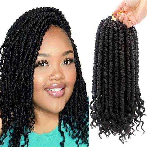 Buy 8 Packs Spring Senegalese Twist Crochet Braids Curl End Crochet Hair for Black Women Pre ...