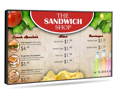 Digital Signage Digital Menu Boards | Digital Signage, Touchscreen Applications, and Wayfinding