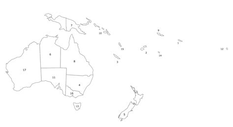 Printable Oceania Map