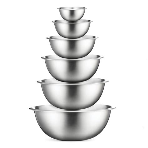 Buy FineDine Stainless Steel Mixing s (Set of 6) - Easy To Clean, Nesting s for Space Saving ...