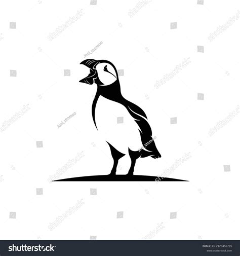 Silhouette Puffin Bird Vector Illustration Design Stock Vector (Royalty ...