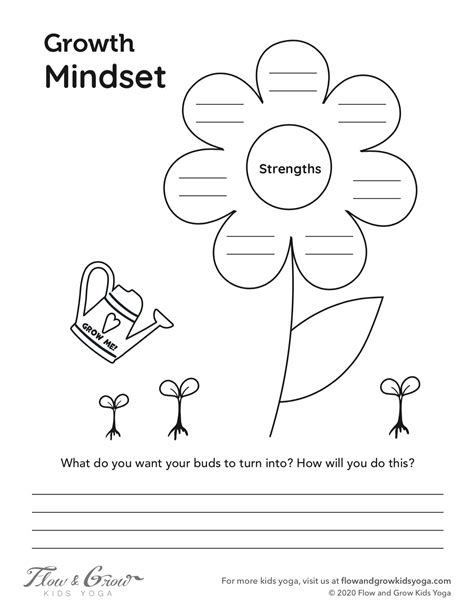 Growth Mindset Worksheet | Instant Download - Flow and Grow Kids Yoga