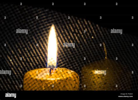 one burning candle in advent wreath Stock Photo - Alamy