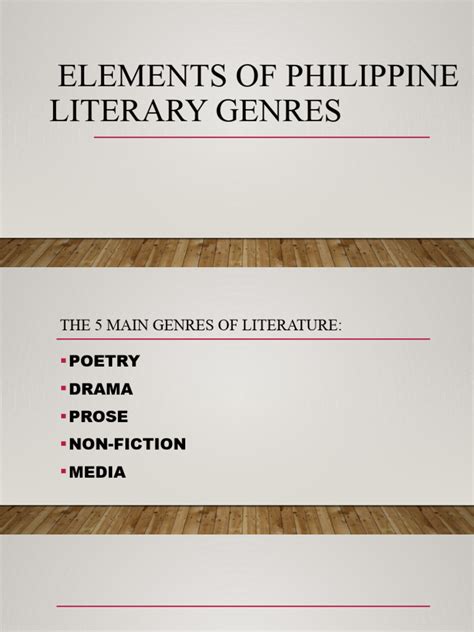 Elements of Philippine Literary Genres | PDF