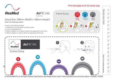 Resmed Airfit F20 Sizing Template - Printable Word Searches