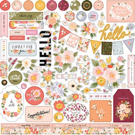 Flora No. 5 Cardstock Stickers 12X12-Elements - 793888048966