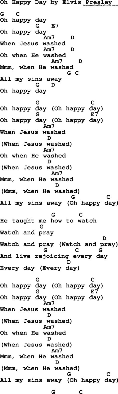 Elvis Presley song: Oh Happy Day, lyrics and chords Music Chords, Lyrics And Chords, Ukulele ...