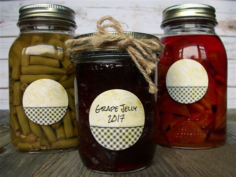 Vintage Checkered Canning Labels for home preserved jam & jelly jars – CanningCrafts
