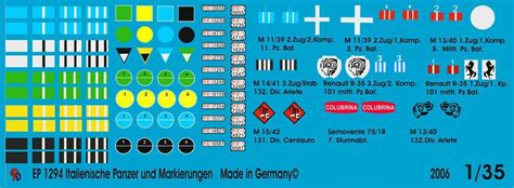 Italian Tank And Vehicle Markings II World War Peddinghaus-Decals 1294