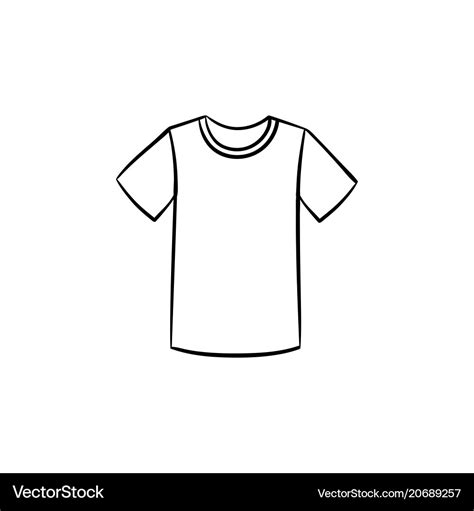 Basic Tee Shirt Technical Fashion Flat Sketch Drawing Blank Short ...