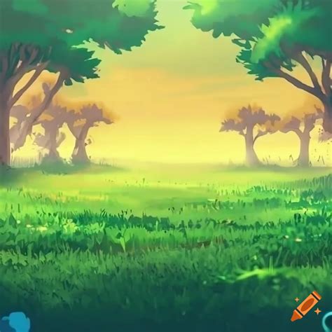 Pokemon battle detailed grassy field background on Craiyon