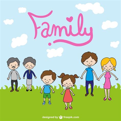 Free Vector | Family cute cartoon drawing