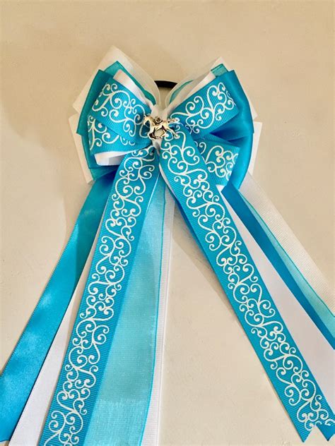 Blue and White Horse Show Bows Equestrian Show Bows - Etsy