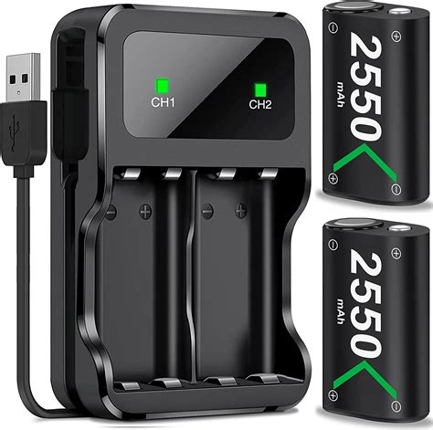 2x2550 mAh Rechargeable Battery Pack for Xbox Series X Controller with 3 Charging Modes ...