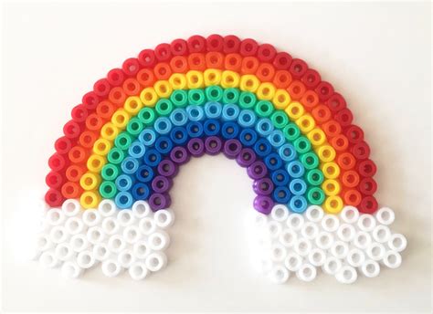 Rainbow Pixel Bead Magnet Flat Perler Hama Bead Colourful Rainbow and ...