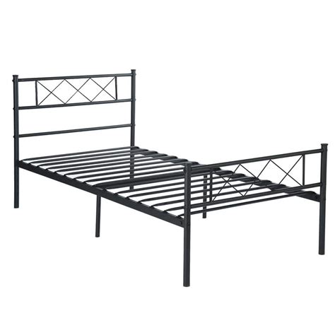 Black Metal Platform Bed Framed 77.6in. X 34.8in. With Headboard ...