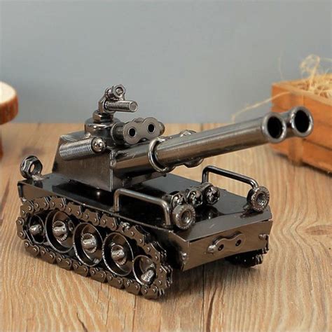 1Pc Metal Alloy Tank Model Creative Furniture Ornaments Decoration Home ...