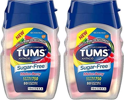 Amazon.com: Tums Sugar Free Melon Berry 80 Count - Pack of 2 : Health & Household