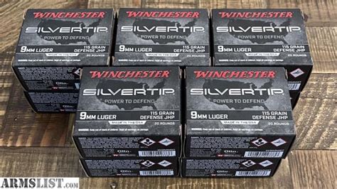 ARMSLIST - For Sale: Winchester Silvertip 9mm Defense JHP