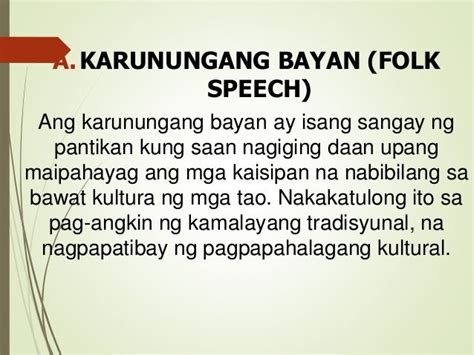 Mga karunungang bayan at kantahing bayan