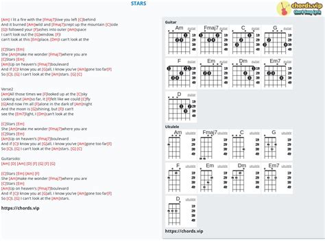 Chord: STARS - tab, song lyric, sheet, guitar, ukulele | chords.vip