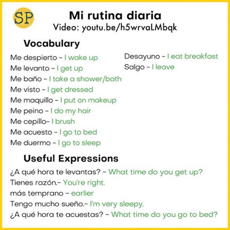 Reflexive Pronouns Chart Spanish