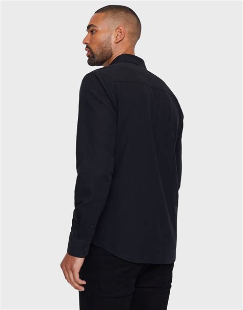 Men's Black Plain Long Sleeve Shirt – Threadbare