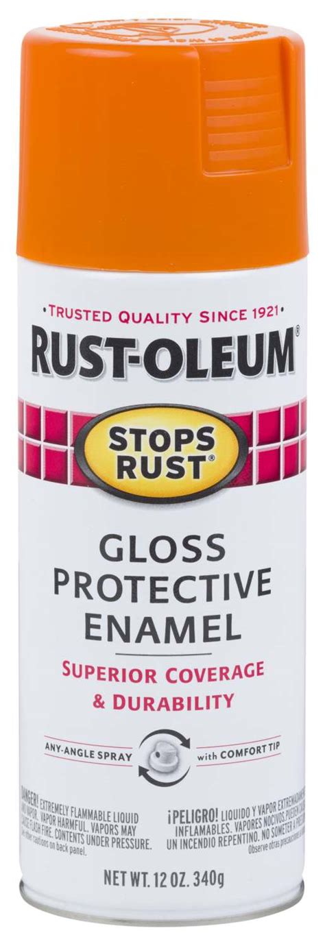 RUST-OLEUM® 214084 12-Ounce Orange Gloss Protective Enamel Spray Paint ...