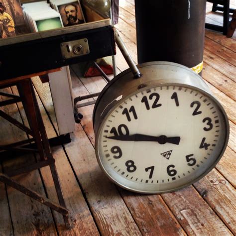 A very large double sided vintage railway station clock from France. Eclectic Style, Wall Clocks ...