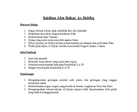 Abu Bakar As Siddiq Biodata Karnsy - Riset