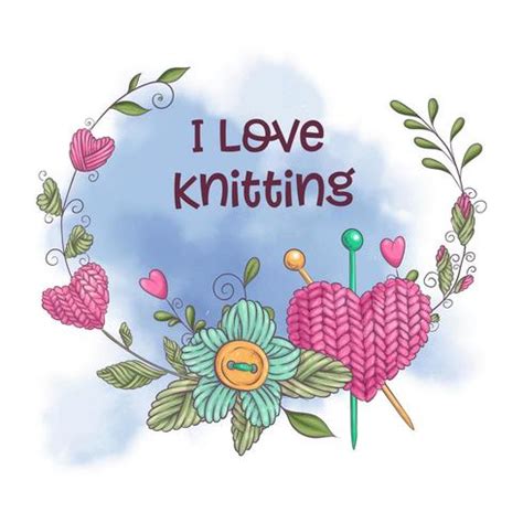 I love knitting design 682695 Vector Art at Vecteezy