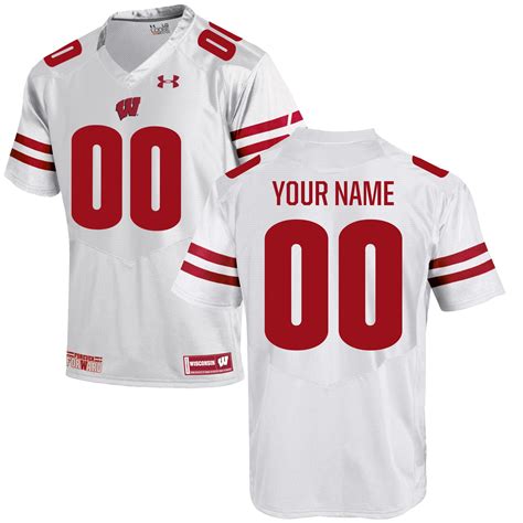 Under Armour Wisconsin Badgers White Custom Replica Jersey