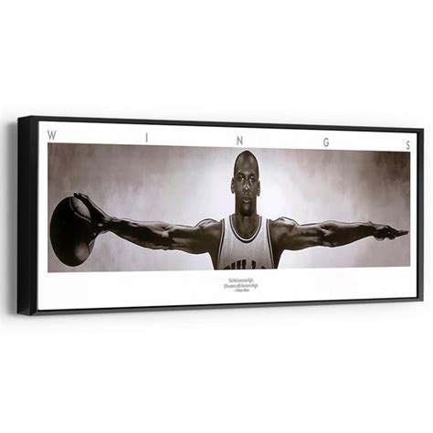 Michael Jordan Wingspan Poster Framed