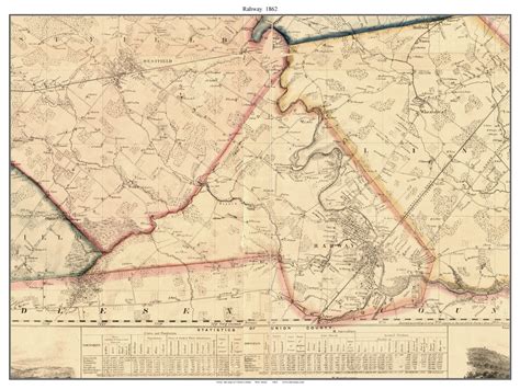 Rahway, New Jersey 1862 Old Town Map Custom Print - Union Co. - OLD MAPS