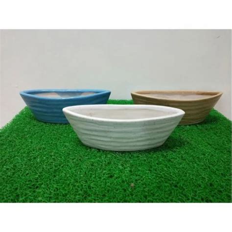 Round Plain White Ceramic Bonsai Planter, For Interior Decor, Size: 8inch (diameter) at Rs 95 ...