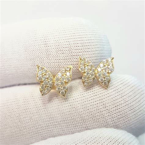 Butterfly Stud Earrings for Women 14K Real Solid Gold | Latika Jewelry