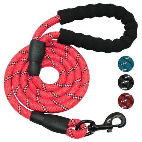 Dog Leash For Large Dogs Reflective Nylon Dog Training Leash 5ft Long Pet Walking Leads For ...